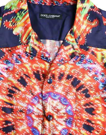Шовкова повсякденна сорочка Dolce &amp; Gabbana Multicolor Luminarie
