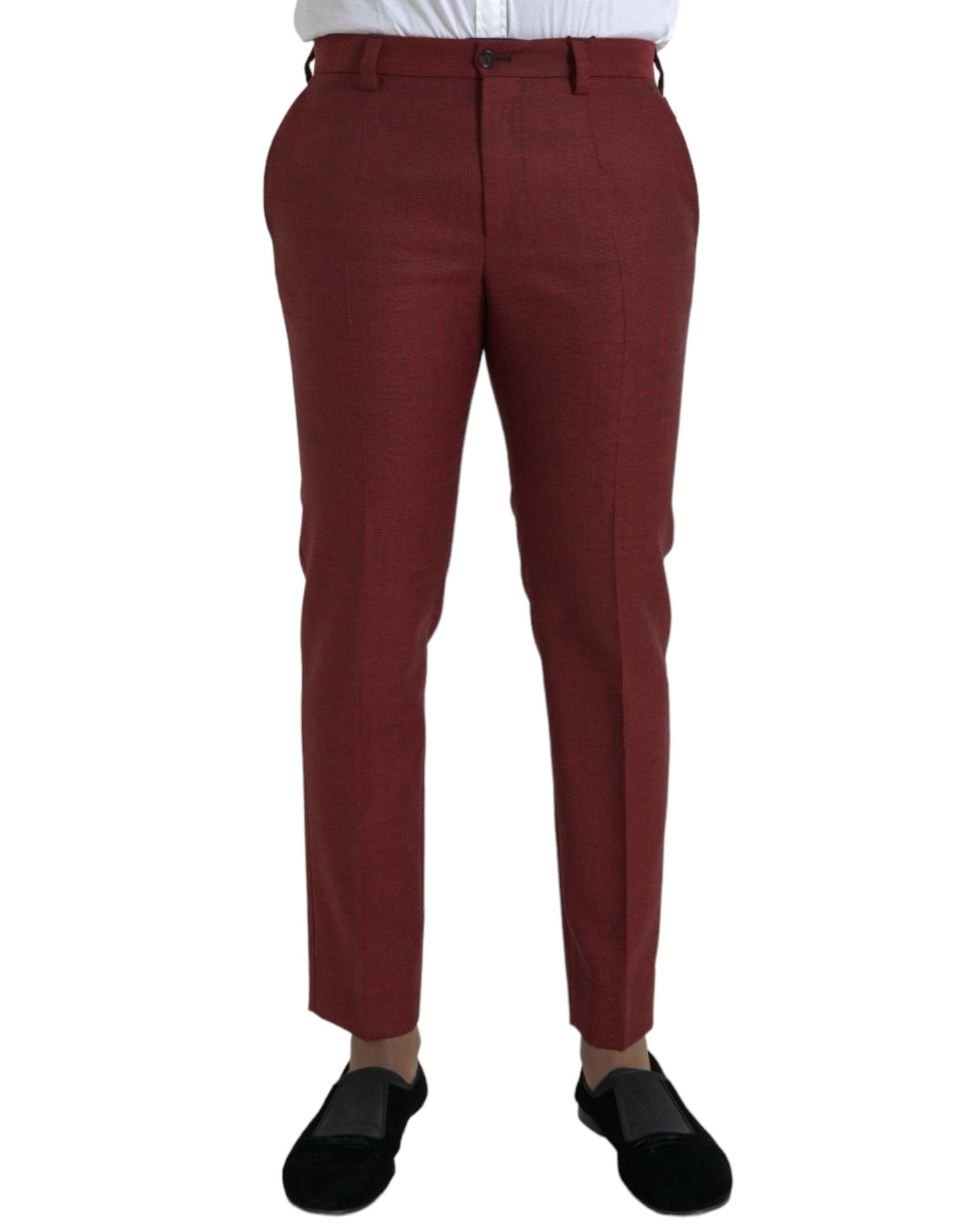 Чоловічі вузькі брюки Dolce &amp; Gabbana Maroon Wool