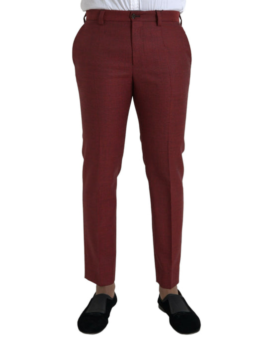 Чоловічі вузькі брюки Dolce &amp; Gabbana Maroon Wool