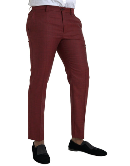 Чоловічі вузькі брюки Dolce &amp; Gabbana Maroon Wool