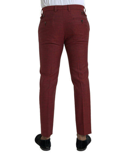 Чоловічі вузькі брюки Dolce &amp; Gabbana Maroon Wool