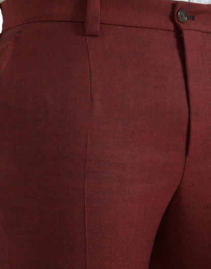 Чоловічі вузькі брюки Dolce &amp; Gabbana Maroon Wool