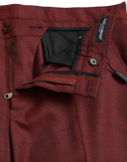 Чоловічі вузькі брюки Dolce &amp; Gabbana Maroon Wool