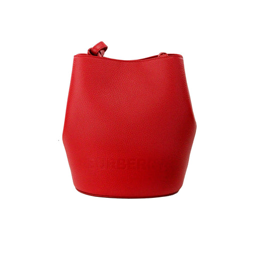 Маленька червона шкіряна сумка-гаманець Burberry Lorne Bucket Crossbody