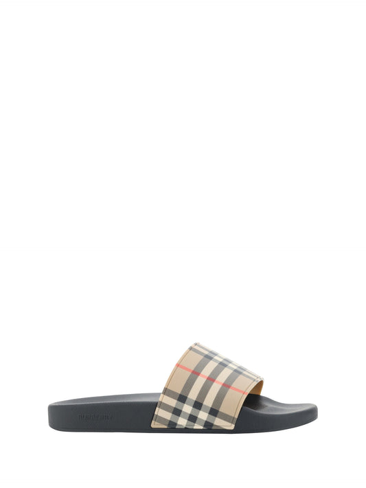 Коричневі гумові босоніжки Burberry