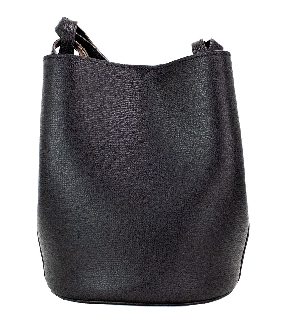 Маленька чорна сумочка Burberry Lorne у клітці Pebble Leather Bucket