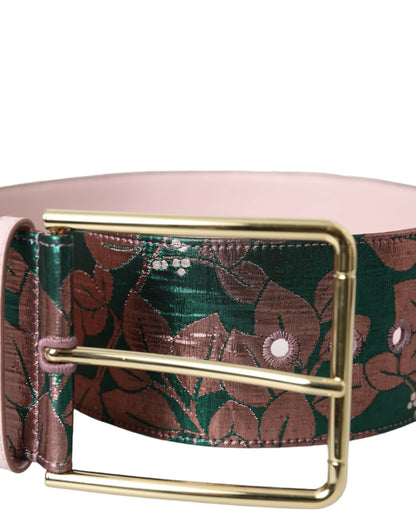 Різнокольоровий жаккардовий ремінь Dolce &amp; Gabbana із люрексом і золотою пряжкою