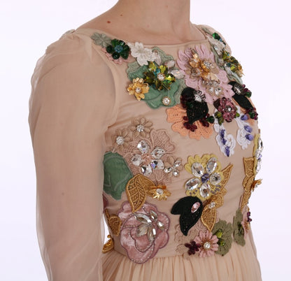Елегантна шовкова максі-сукня з квітковою вишивкою Dolce &amp; Gabbana