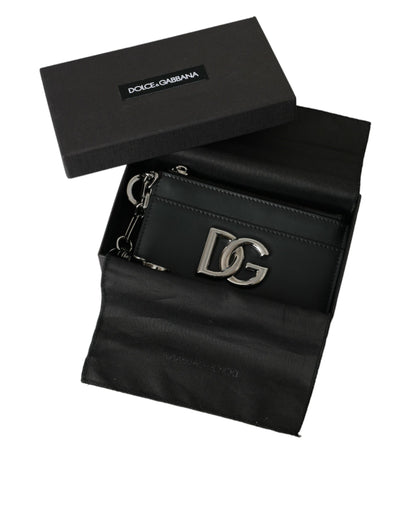 Чоловічий гаманець із чорною телячою шкірою DG з логотипом Dolce &amp; Gabbana