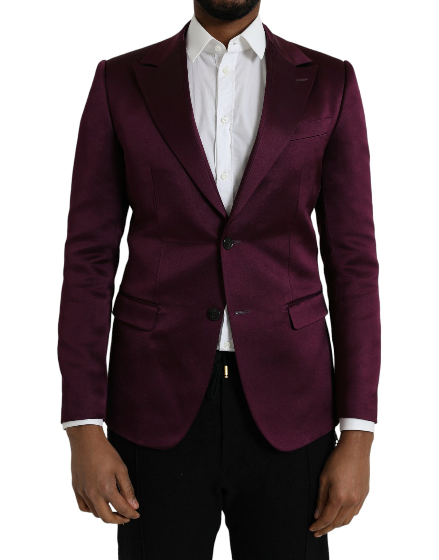 Однобортний піджак Dolce &amp; Gabbana Maroon Silk