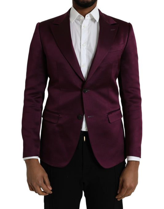 Однобортний піджак Dolce &amp; Gabbana Maroon Silk