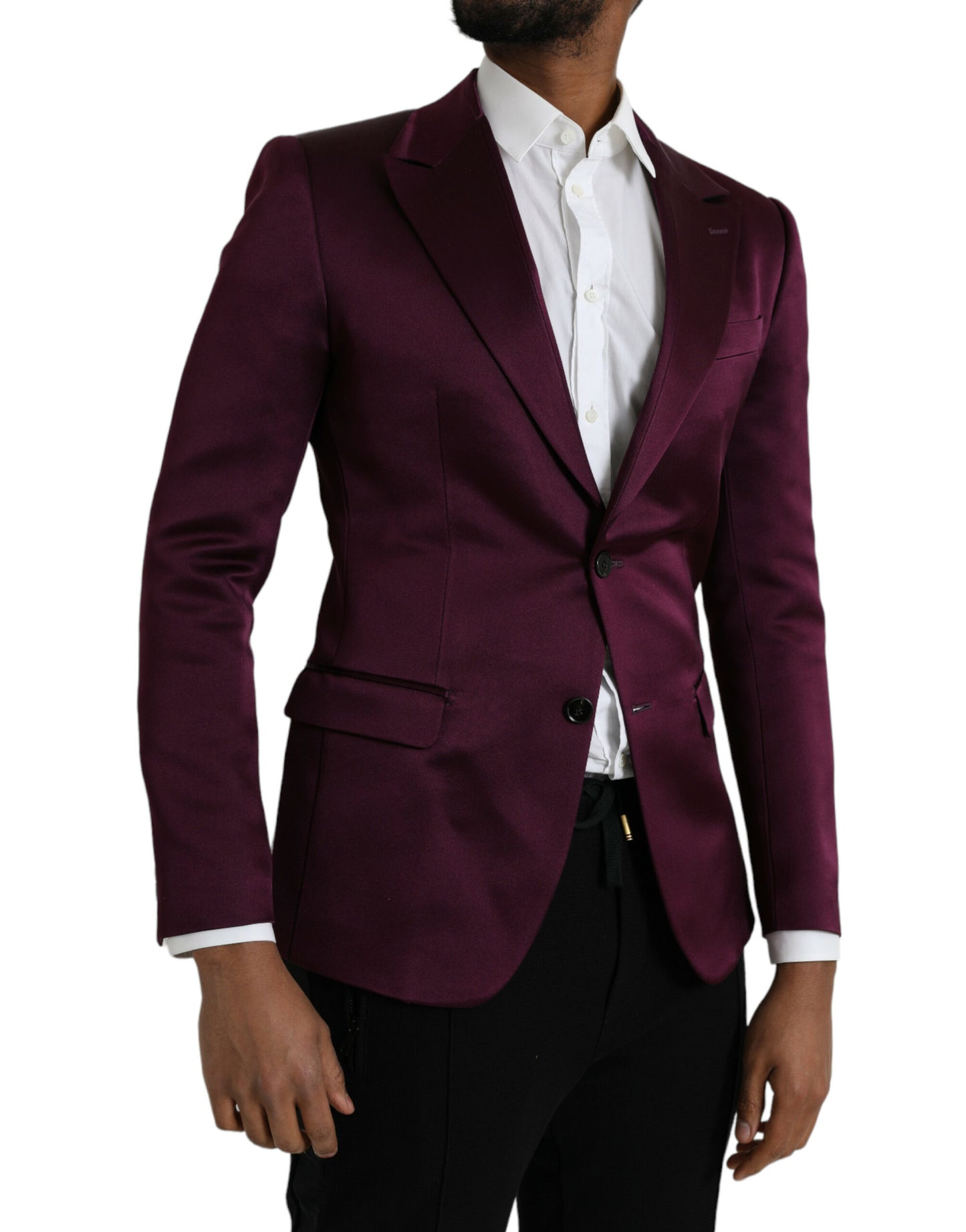 Однобортний піджак Dolce &amp; Gabbana Maroon Silk
