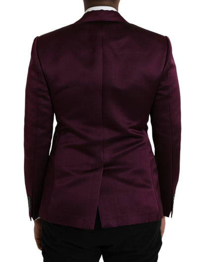 Однобортний піджак Dolce &amp; Gabbana Maroon Silk