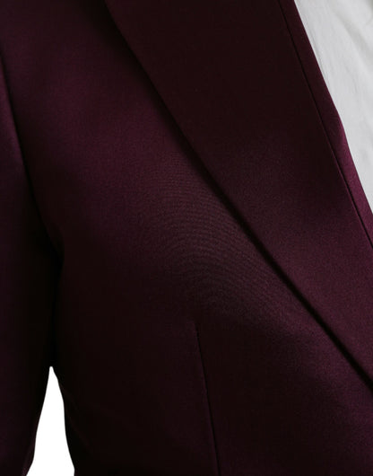 Однобортний піджак Dolce &amp; Gabbana Maroon Silk
