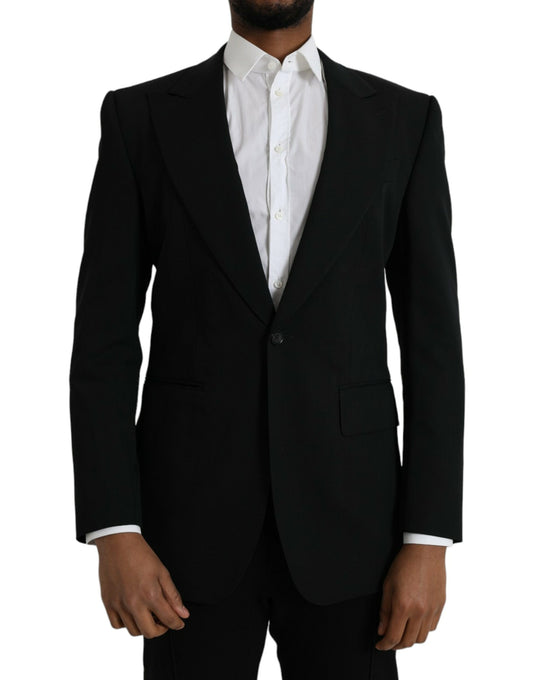 Однобортний піджак Dolce &amp; Gabbana Black Wool Peak