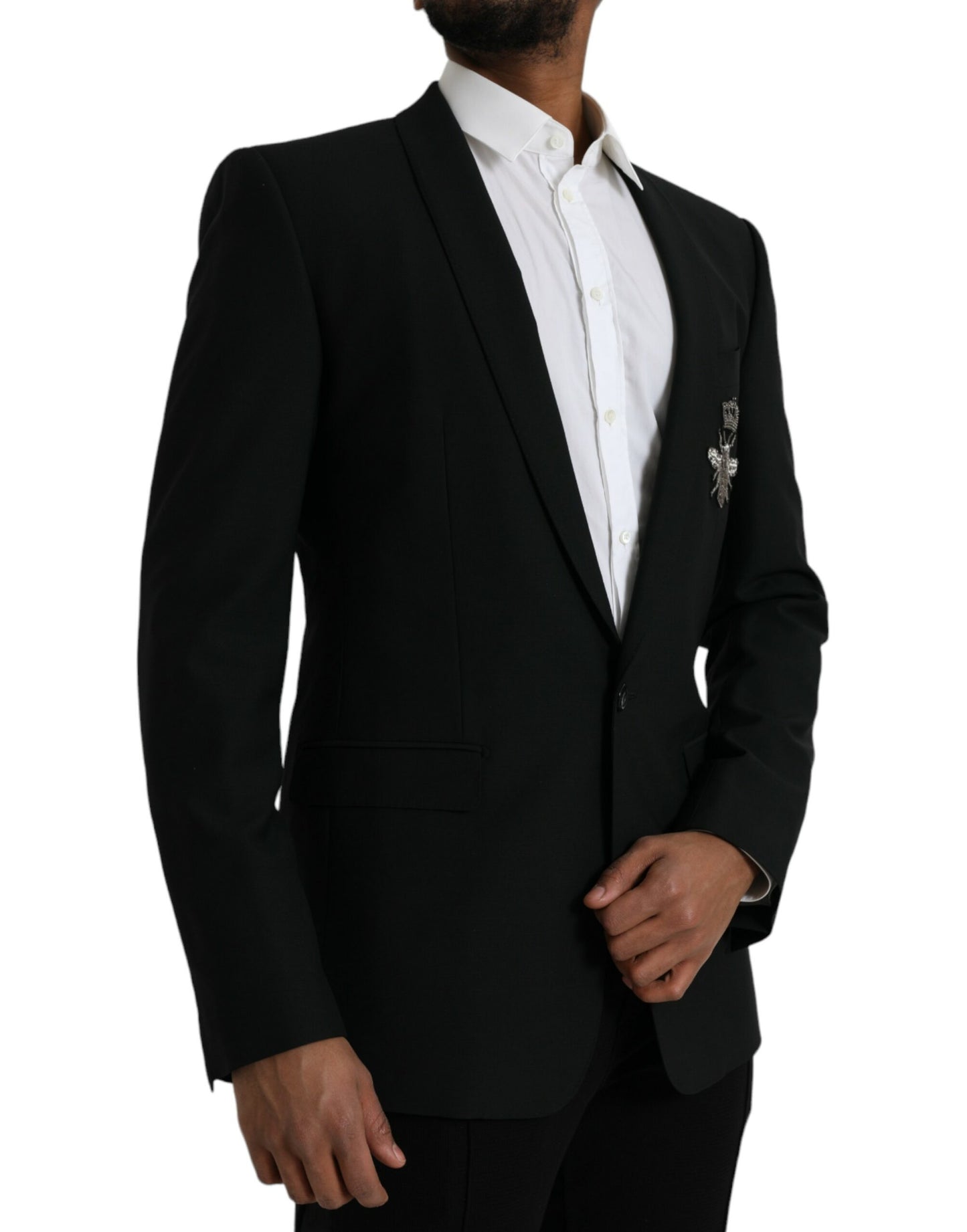 Однобортний піджак Dolce &amp; Gabbana Black Crown Bee MARTINI