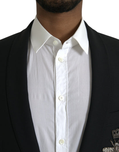 Однобортний піджак Dolce &amp; Gabbana Black Crown Bee MARTINI