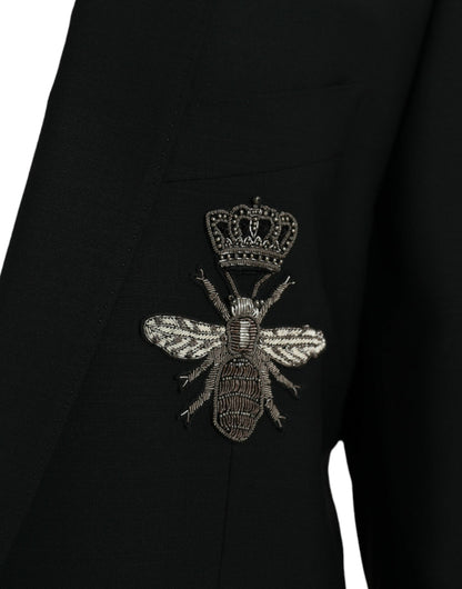 Однобортний піджак Dolce &amp; Gabbana Black Crown Bee MARTINI