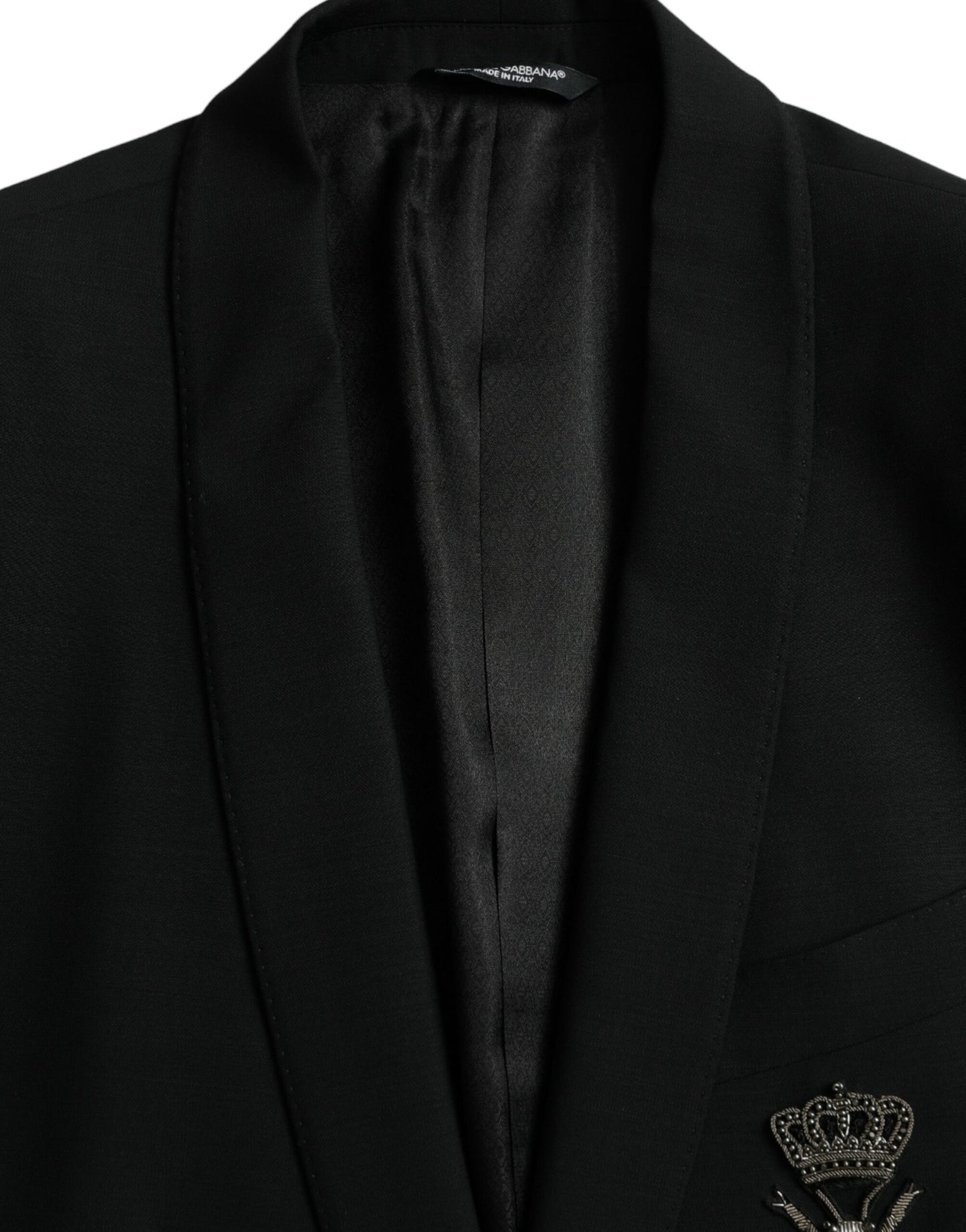 Однобортний піджак Dolce &amp; Gabbana Black Crown Bee MARTINI