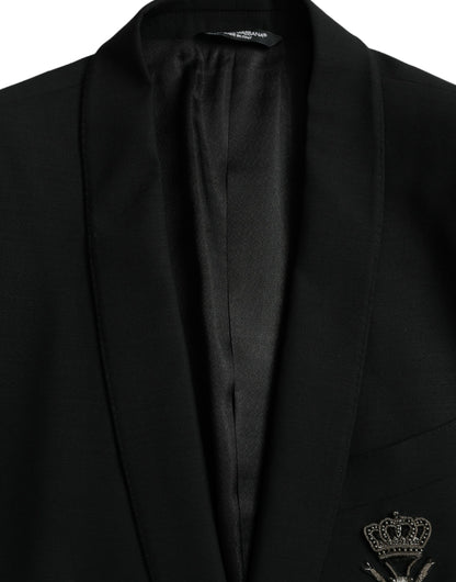 Однобортний піджак Dolce &amp; Gabbana Black Crown Bee MARTINI