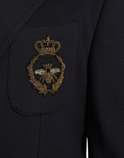 Двобортний піджак Dolce &amp; Gabbana Dark Blue Crown Bee