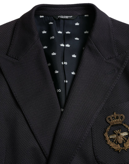 Двобортний піджак Dolce &amp; Gabbana Dark Blue Crown Bee