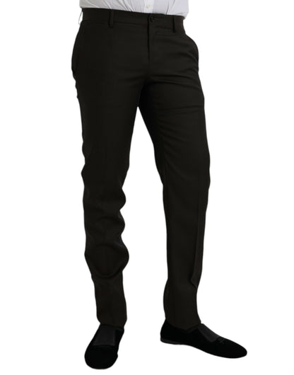 Темно-коричневі вовняні офіційні штани Dolce &amp; Gabbana Slim Fit