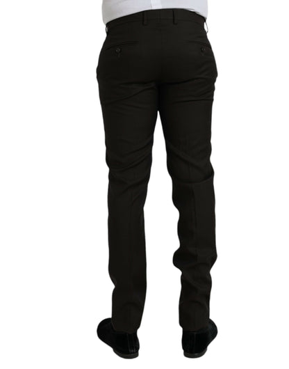 Темно-коричневі вовняні офіційні штани Dolce &amp; Gabbana Slim Fit