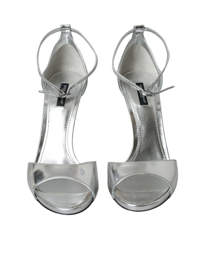 Шкіряні босоніжки Dolce &amp; Gabbana KEIRA Silver