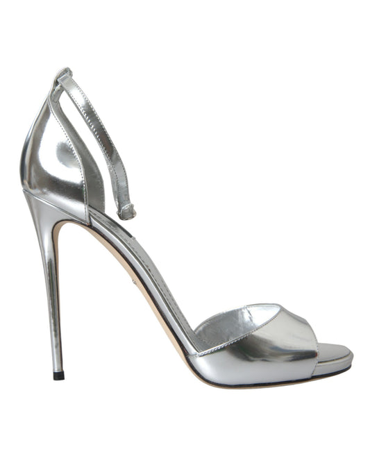 Шкіряні босоніжки Dolce &amp; Gabbana KEIRA Silver