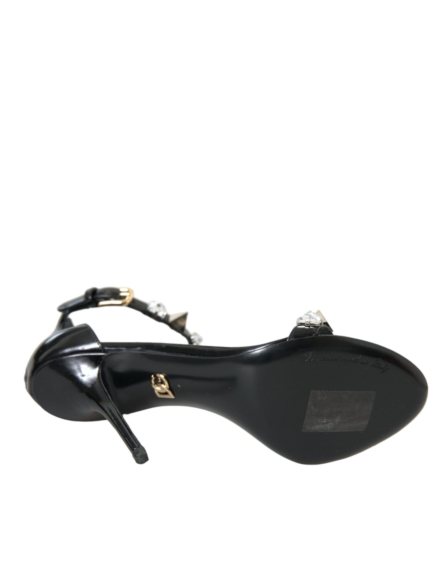 Босоніжки Dolce &amp; Gabbana з чорними кристалами і ремінцями до щиколотки