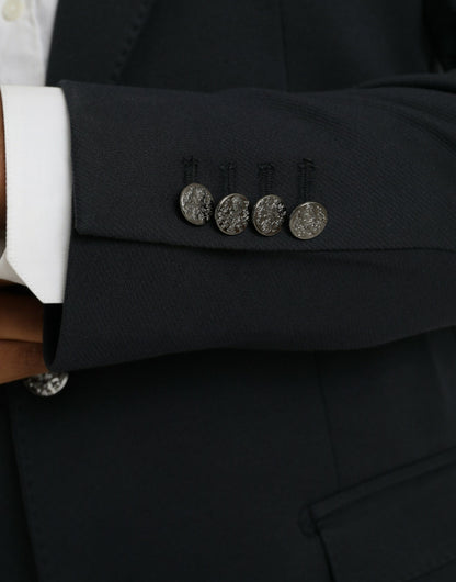 Темно-синій бавовняний однобортний піджак Dolce &amp; Gabbana