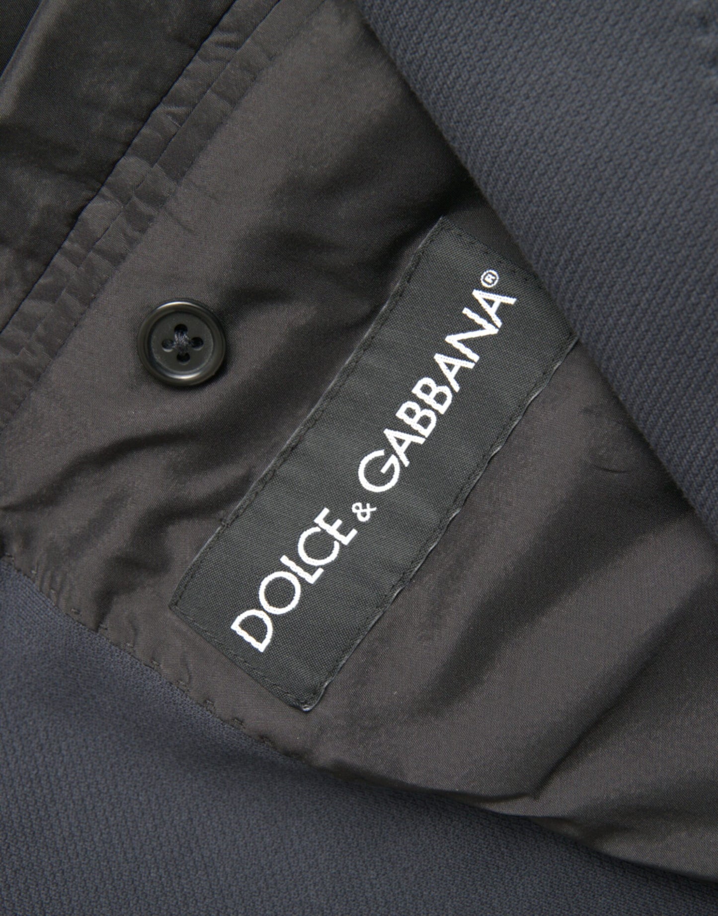 Темно-синій бавовняний однобортний піджак Dolce &amp; Gabbana