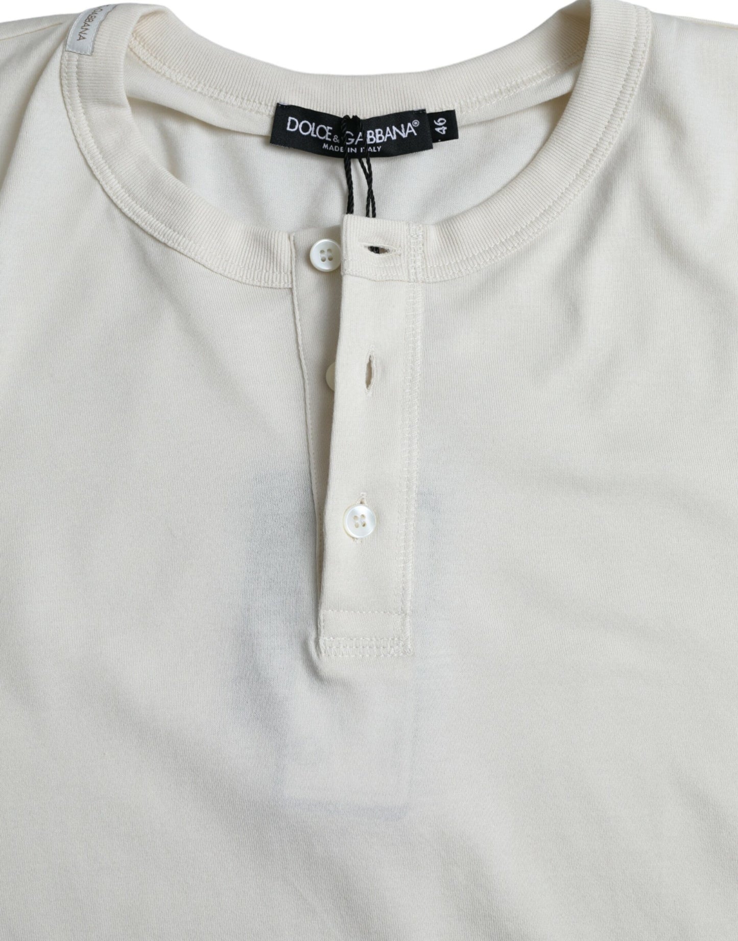 Бавовняний светр Dolce &amp; Gabbana Off White з круглим вирізом