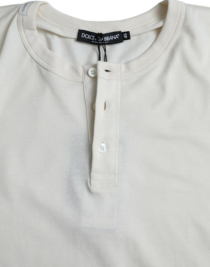 Бавовняний светр Dolce &amp; Gabbana Off White з круглим вирізом