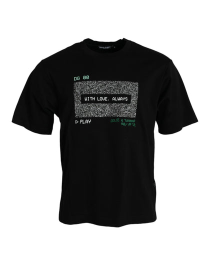 Футболка Dolce &amp; Gabbana Black With Love Always з круглим вирізом