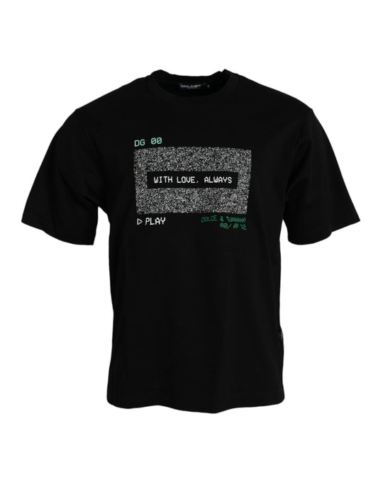 Футболка Dolce &amp; Gabbana Black With Love Always з круглим вирізом