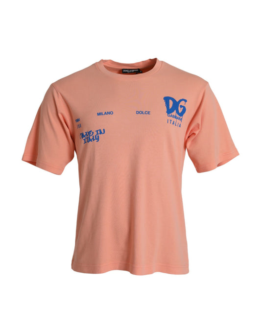 Футболка Dolce &amp; Gabbana Coral Cotton з коротким рукавом і принтом логотипу