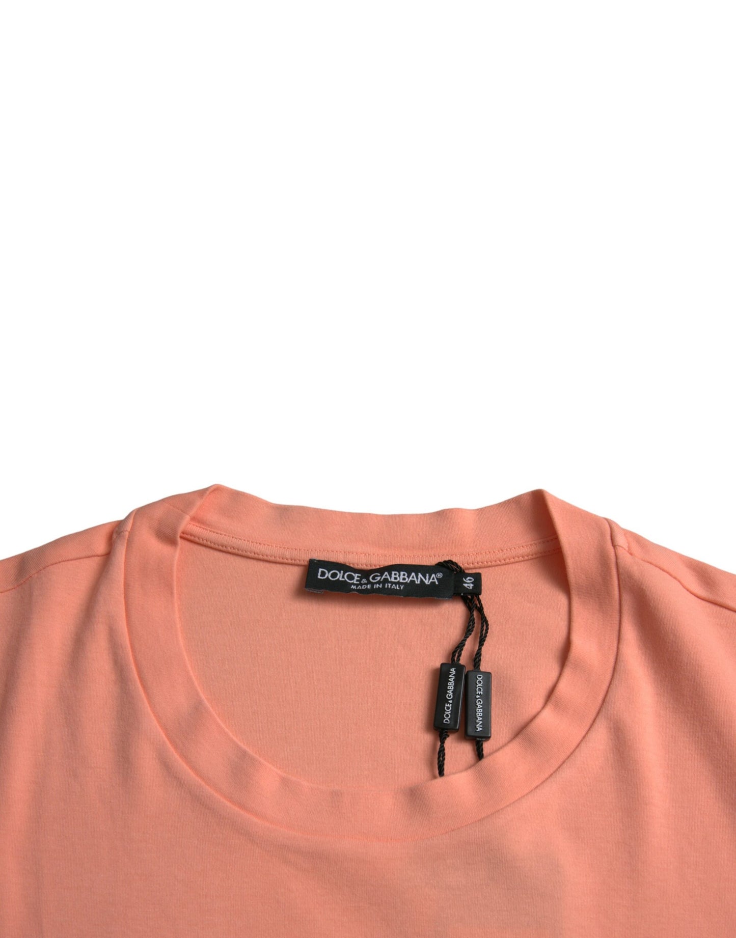 Футболка Dolce &amp; Gabbana Coral Cotton з коротким рукавом і принтом логотипу
