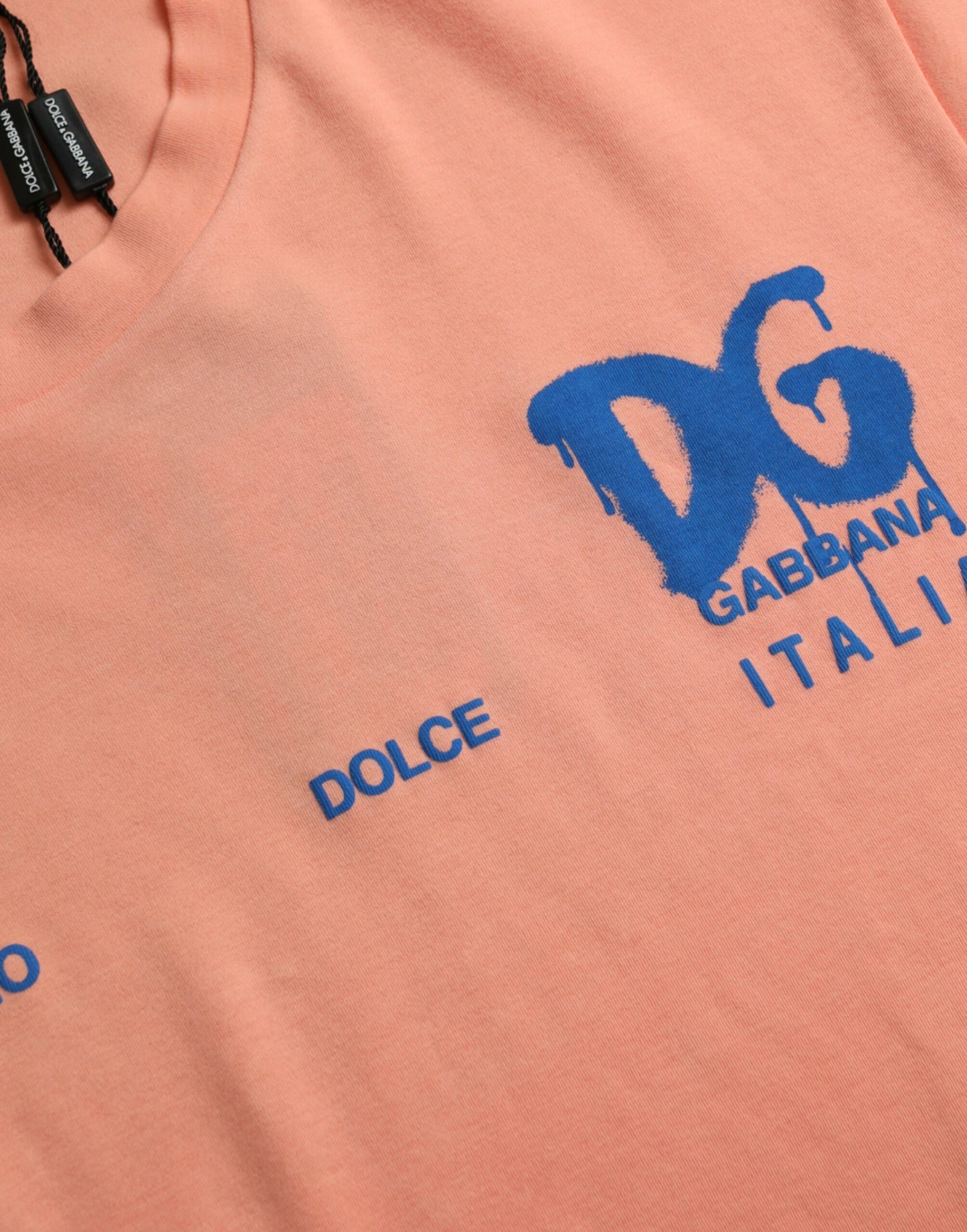Футболка Dolce &amp; Gabbana Coral Cotton з коротким рукавом і принтом логотипу