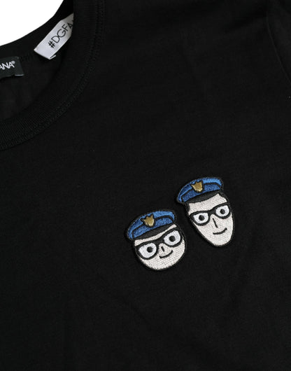 Бавовняна футболка з круглим вирізом Dolce &amp; Gabbana #DGFamily чорного кольору