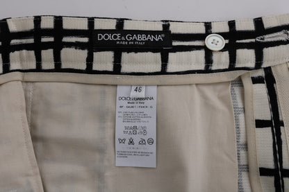 Елегантні шорти з бавовни та льону в смужку Dolce &amp; Gabbana