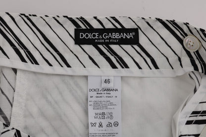 Елегантні шорти з бавовни та льону в смужку Dolce &amp; Gabbana