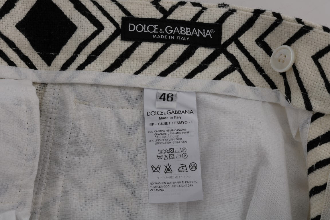 Розкішні повсякденні шорти в смужку Dolce &amp; Gabbana - суміш коноплі та льону