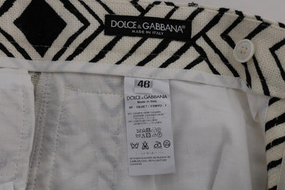 Розкішні повсякденні шорти в смужку Dolce &amp; Gabbana - суміш коноплі та льону