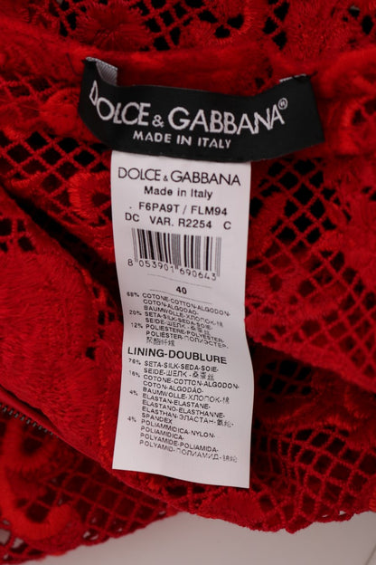 Елегантна червона сукня-футляр Dolce &amp; Gabbana з шовковим поясом-бантом