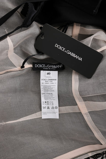 Елегантна чорна довга довга сукня Dolce &amp; Gabbana з квітковою аплікацією