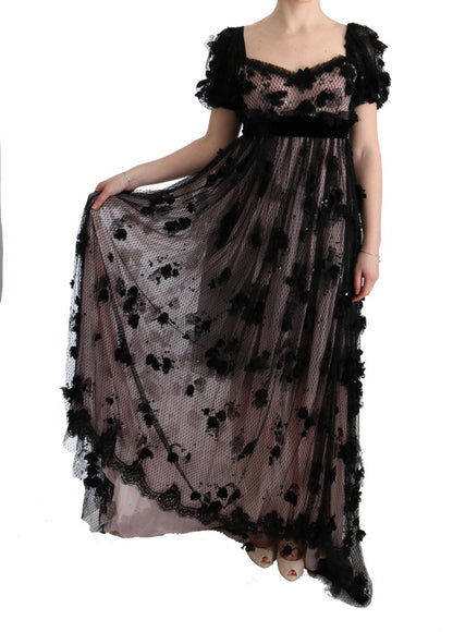 Елегантна довга сукня Dolce &amp; Gabbana з квітковою аплікацією