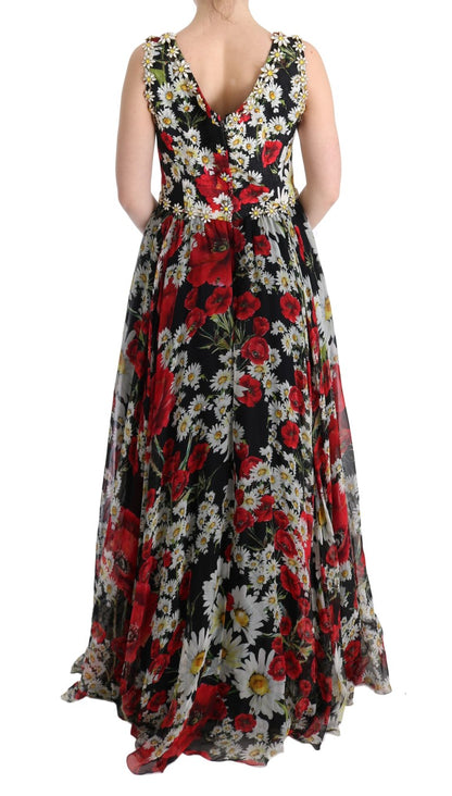 Квіткова максі-сукня Dolce &amp; Gabbana з соняшниковим принтом і кристалами