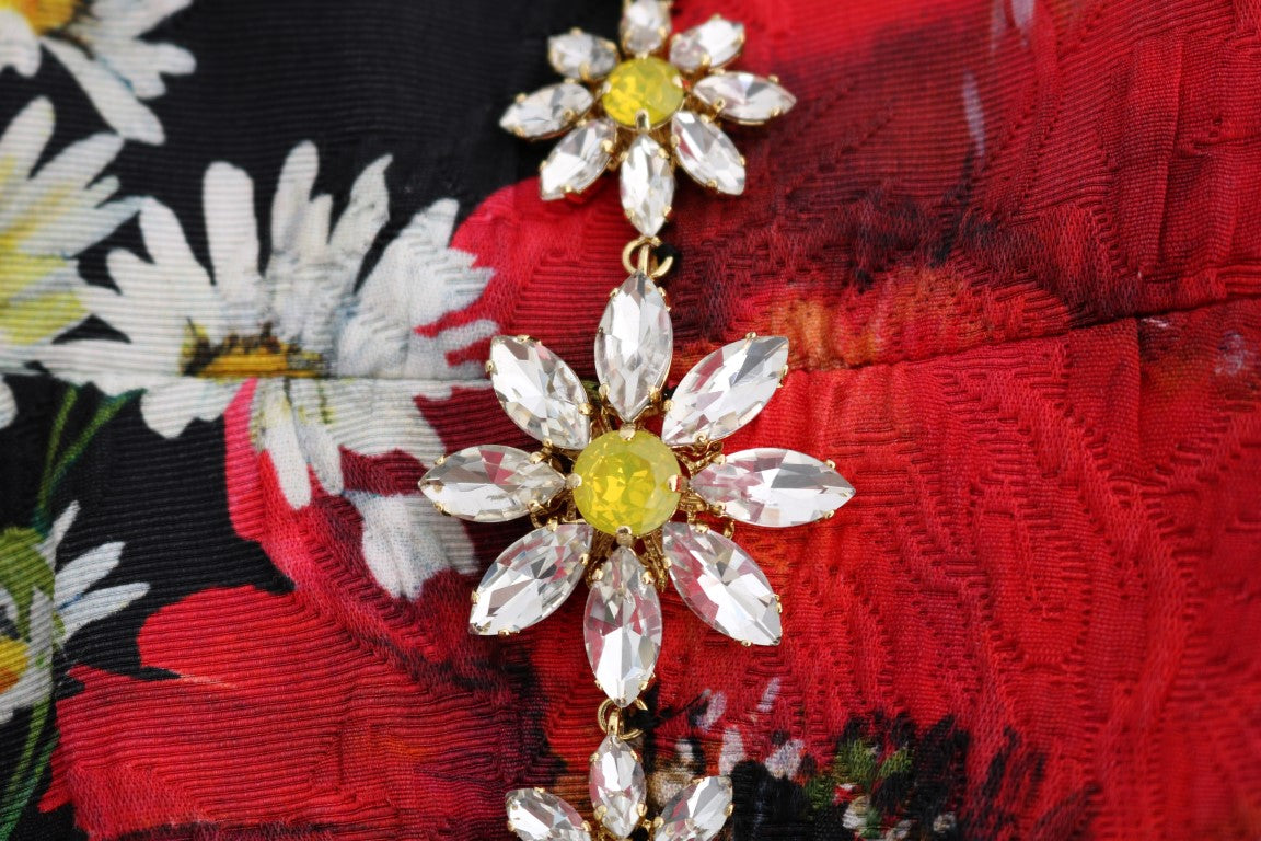 Квіткова максі-сукня Dolce &amp; Gabbana з соняшниковим принтом і кристалами